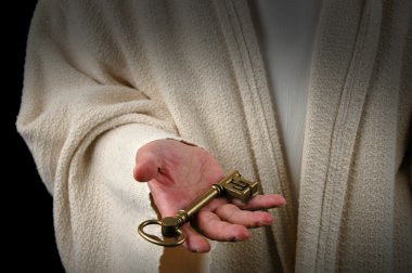 Hands of Jesus and Key