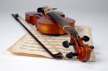 Old Violin and Music Sheet clipart