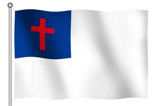 Christelijke vlag zwaaien — Stockfoto