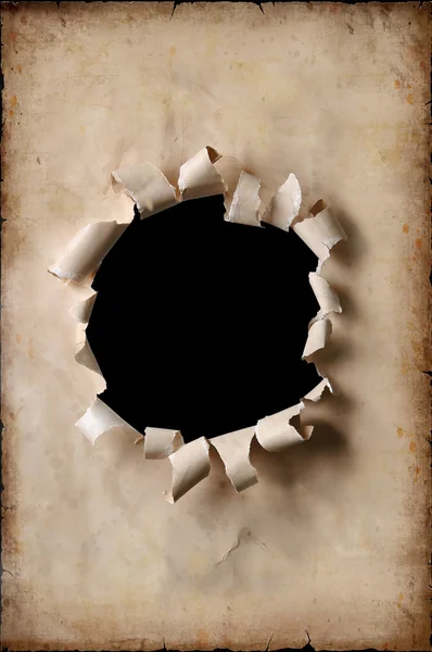 Vintage Paper With Hole — Stock Photo, Image