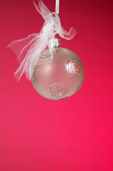 Christmas Ornament with Red Background — Stock Photo, Image