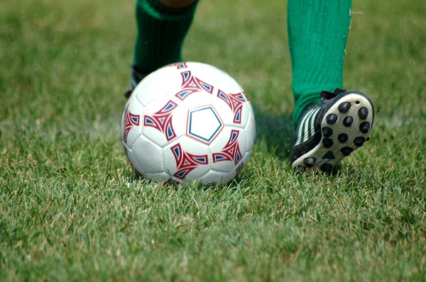 Futebol bola ação tiro — Fotografia de Stock