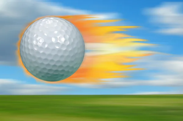 Golfboll i brand — Stockfoto