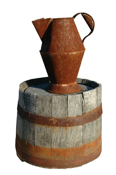 Lanzador oxidado y barril — Foto de Stock