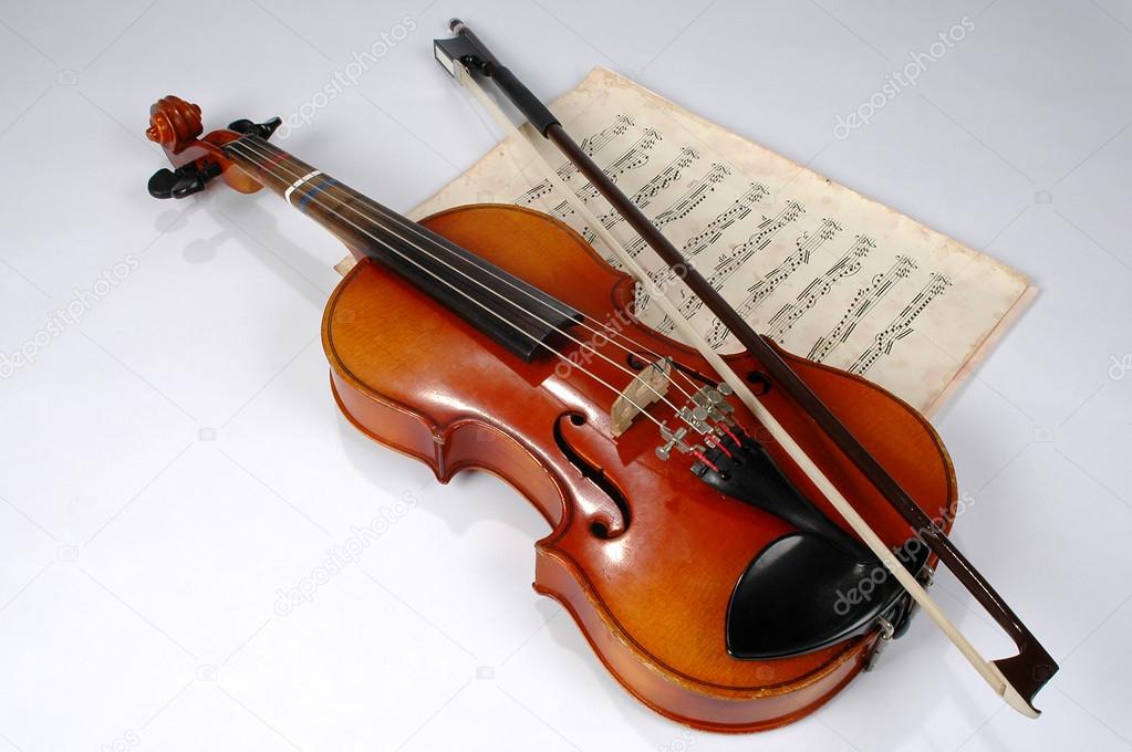 Violin and Vintage Music Sheet