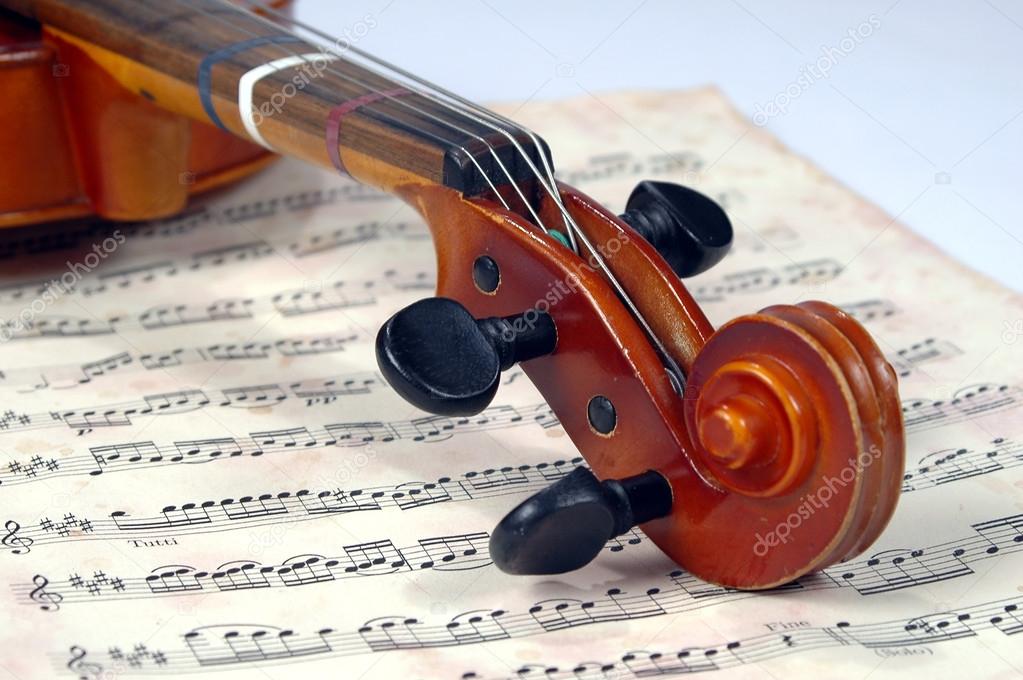 Violin Scroll With Miusic Sheet