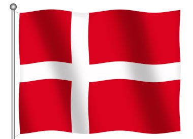 Bandera de Dinamarca que agita