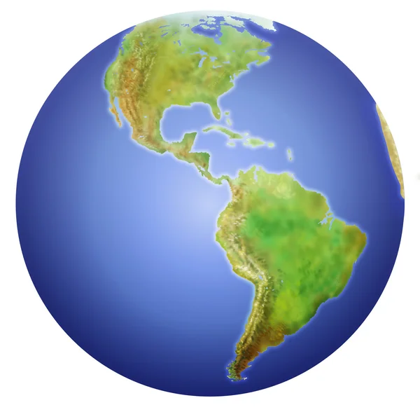 Terra mostrando a América do Norte, Central e do Sul . — Fotografia de Stock