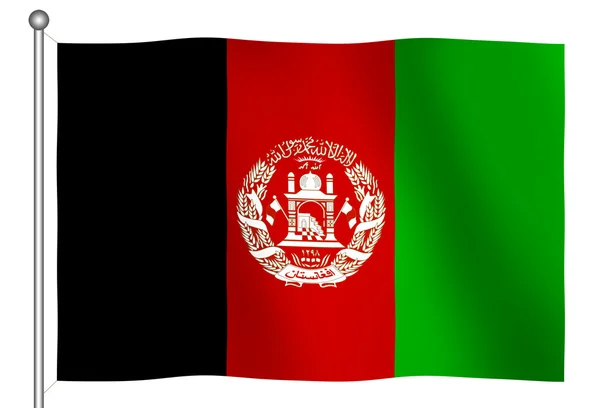 Vlajka Afghánistánu mává — Stock fotografie