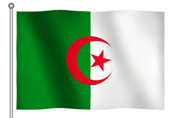 Steagul Algeriei Fluturând — Fotografie, imagine de stoc