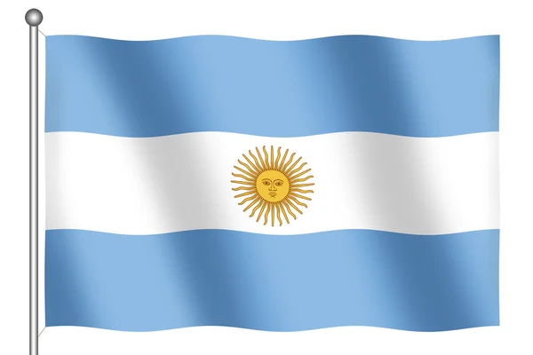 Flaga Argentyny macha — Zdjęcie stockowe