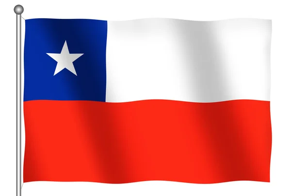 물결치는 칠레의 국기 — 스톡 사진