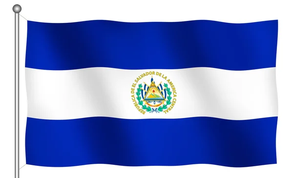 Bandeira de El Salvador Acenando — Fotografia de Stock