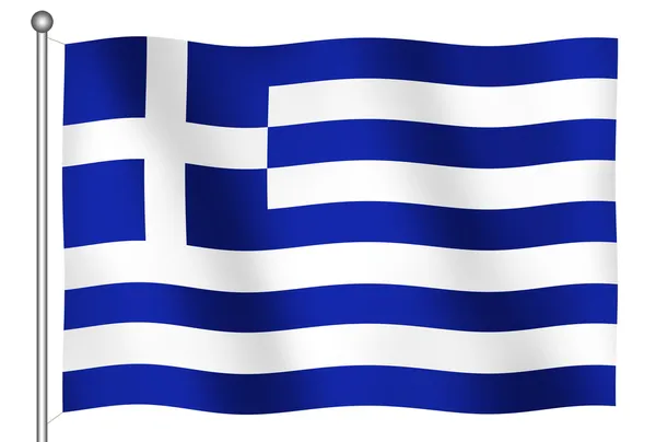 Flaga grecki machanie — Zdjęcie stockowe