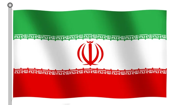 Flaga Iranu macha — Zdjęcie stockowe