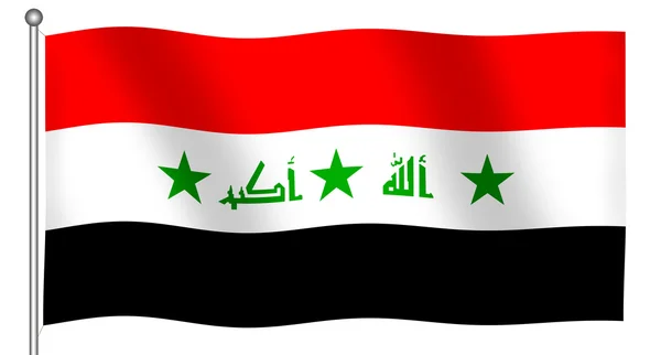 Flaga Iraku macha — Zdjęcie stockowe