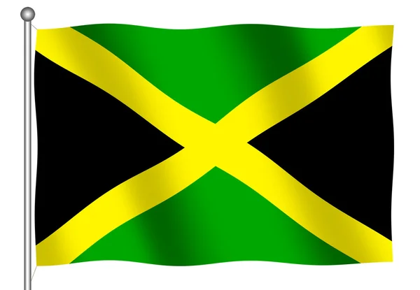 자메이카 국기를 흔들며 — 스톡 사진