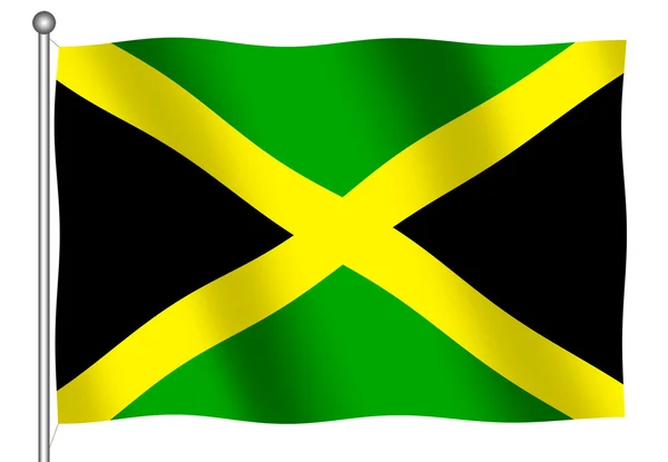 Bandera jamaicana ondeando — Foto de Stock