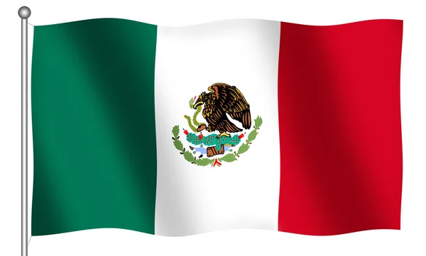 Bandeira do México Acenando — Fotografia de Stock