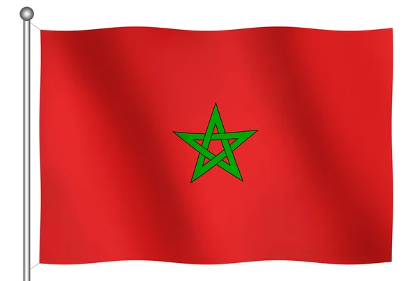 摩洛哥挥舞的旗帜 — 图库照片