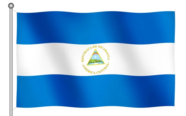 Vlag van nicaragua zwaaien — Stockfoto