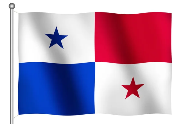 Flagge Panamas schwenkt — Stockfoto