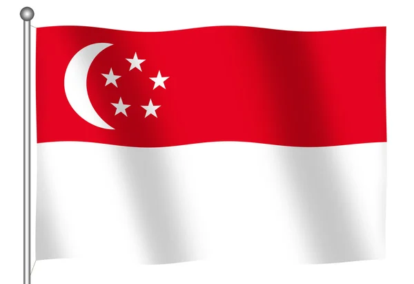 Szingapúr hullámzó zászlaja — Stock Fotó