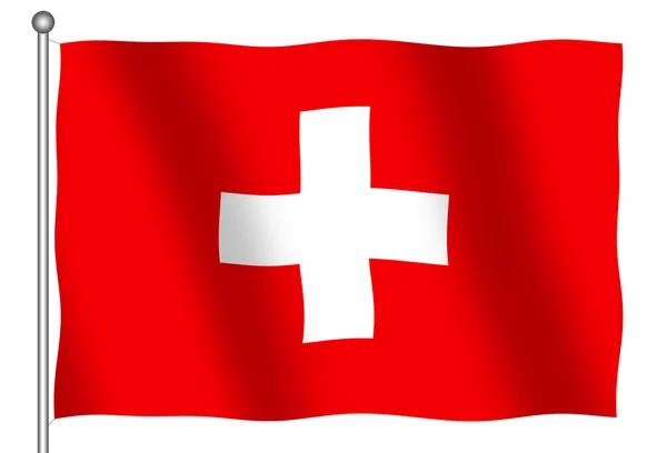 Svájc hullámzó zászlaja — Stock Fotó