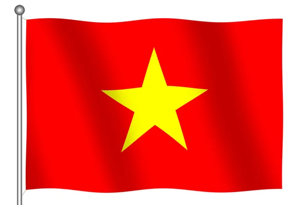 Bandeira da República Socialista do Vietname Acenando — Fotografia de Stock