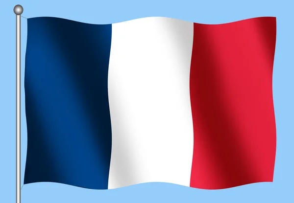 Французский флаг на синем фоне — стоковое фото