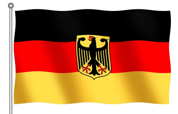 Deutsche Fahne mit Emblem — Stockfoto