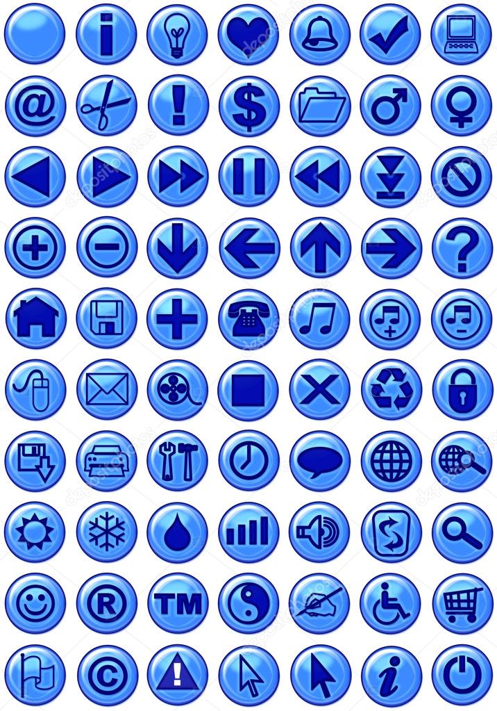 Web Icons in dark blue