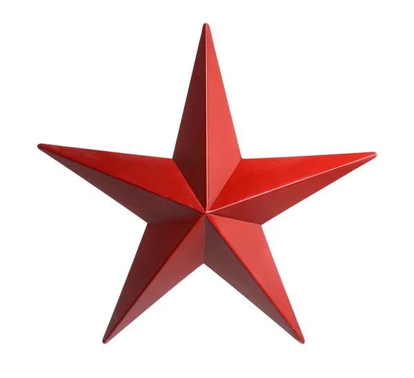 Czerwona gwiazda na białym tle nad białym — Zdjęcie stockowe