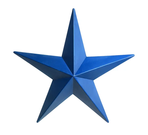 Niebieska gwiazda na białym tle nad białym — Zdjęcie stockowe