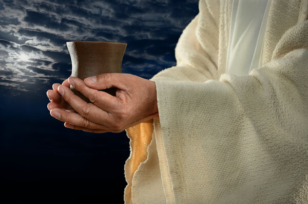Jesus Hands Holding Cup