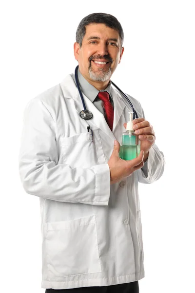 Doctor With Hand Sanitizer — Zdjęcie stockowe