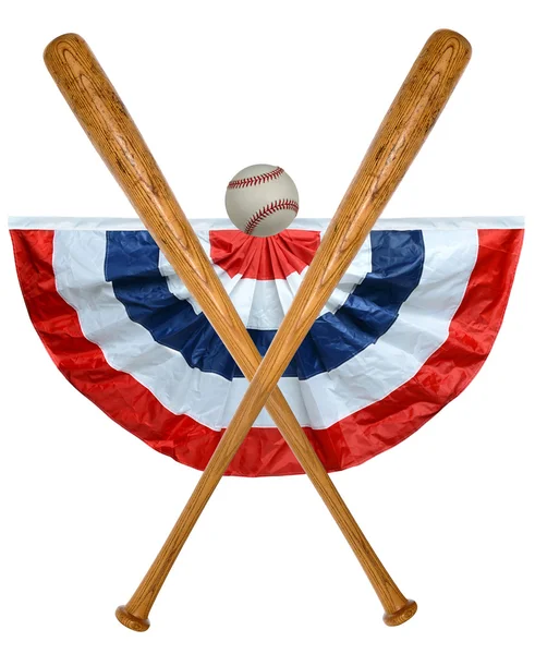 Baseballschlägerball und Banner — Stockfoto