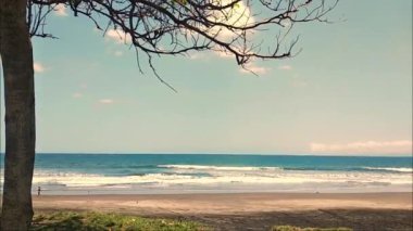 Video içeriği olarak plaj manzarası. Bali 'deki güzel plaj görüntüleri. deniz Burnu HD