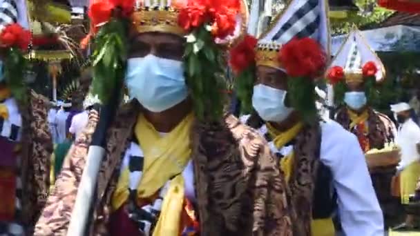 Ceremonia Cremación Hindú Balinesa Ngaben Miembro Familia Real Ida Pedanda — Vídeos de Stock