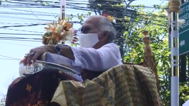 Balinese Hindu Cremation Ceremony Ngaben Member Royal Family Ida Pedanda — Αρχείο Βίντεο