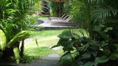 Sidemen, Karangasem, Bali, Endonezya 'daki lüks villa, 13 Eylül 2021. HD videolar. Villa ve doğa.