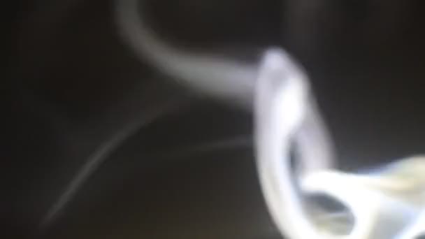 ゆっくりと動く蚊のコイルからの煙 ゆっくりと暗い 大気中の煙 霧の効果に対して空間を浮遊白い煙 Vfx要素 — ストック動画