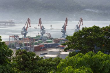 Teluk Bayur konteyner limanı, Padang, Batı Sumatra, 21 Mayıs 2022 deniz taşımacılığı endüstrisi..