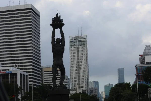 Youth Advancement Monument Patung Pemuda Membangun Statue Located Southern Jalan — Stock Photo, Image