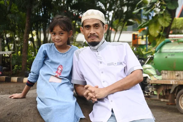 Portrét Šťastné Muslimské Rodiny Západní Jáva Indonésie Května 2022 — Stock fotografie