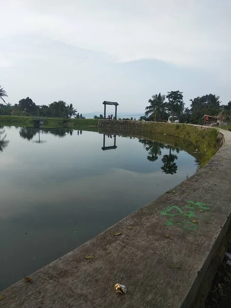 Vista Sobre Dos Lagos Sukabumi Oeste Java Indonésia Água Reflexão — Fotografia de Stock