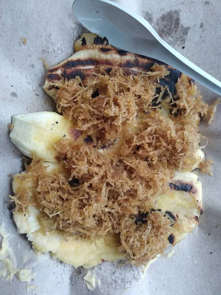 Pisang Kapik One Traditional Food Padang Minangkabau Grilled Banana Indonesian — Stock fotografie