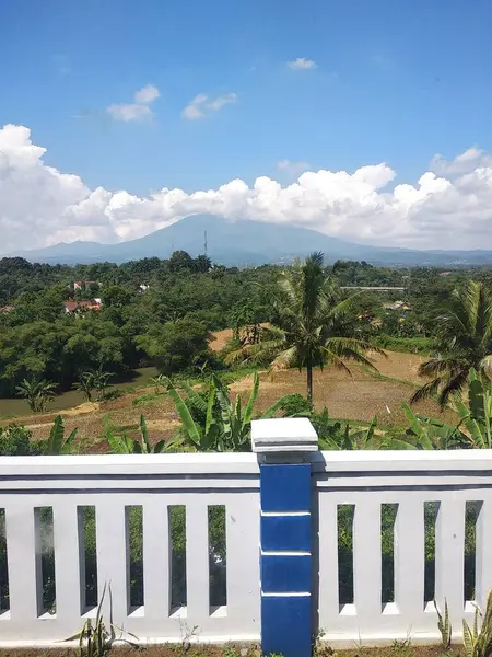 Άποψη Της Αγροτικής Γεωργικής Και Τοπίο Στο Sukabumi Δυτική Ιάβα — Φωτογραφία Αρχείου