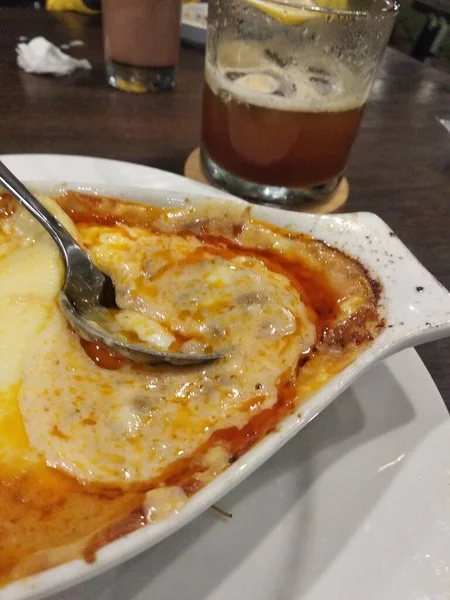 Smaklig Varm Lasagne Serverad Tallrik Italiensk Mat Meny Recept Hemlagad — Stockfoto
