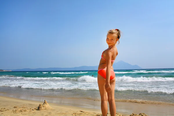 Dziewczynka na plaży Obraz Stockowy